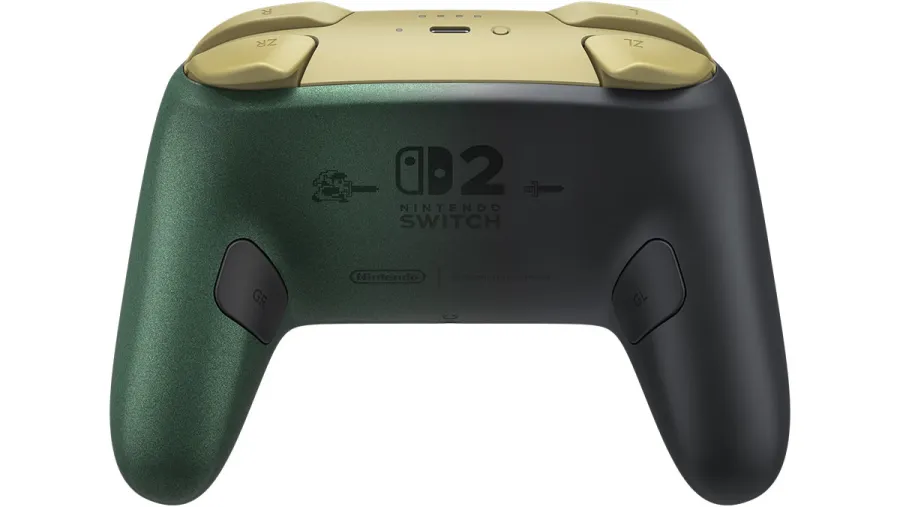 Back of the Zelda 40th Anniversary Pro Controller